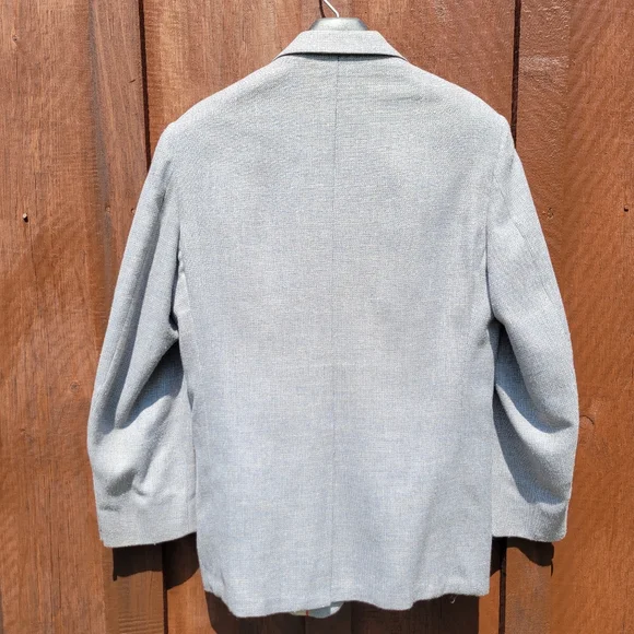 Men's Vtg Sportcoat Blazer Blue Tweed Garrison Park - Picture 8 of 9